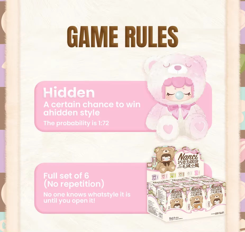 Nanci Colorful Chocolate Cutie Bears Series Blind Box